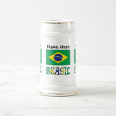 ブラジル国旗 ブラジル 個人名入れ ビールジョッキ (中央)
