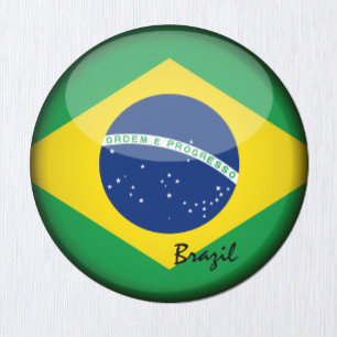 ブラジル国旗&ブラジル – 旅行・スポーツファン マグネット
