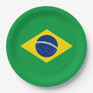 ブラジル国旗 ペーパープレート