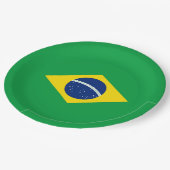 ブラジル国旗 ペーパープレート (アングル)