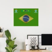 ブラジル国旗 ポスター (ホームオフィス)