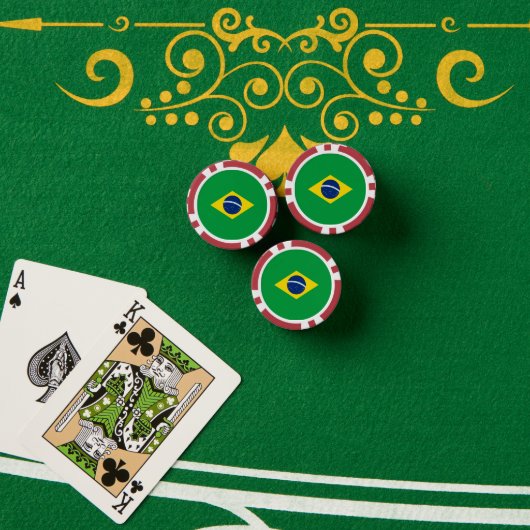 ブラジル国旗 ポーカーチップ (ポーカーテーブル (スタック))