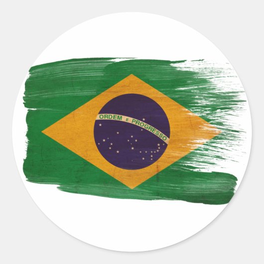 ブラジル国旗 ラウンドシール (正面)
