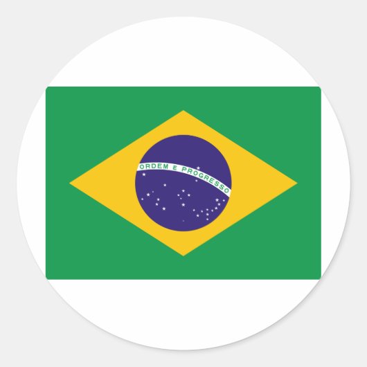 ブラジル国旗 ラウンドシール (正面)