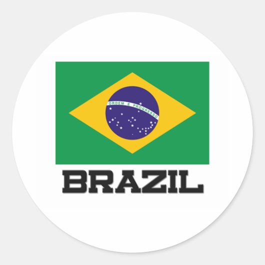 ブラジル国旗 ラウンドシール (正面)