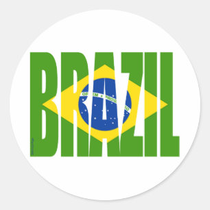 ブラジル国旗 ラウンドシール