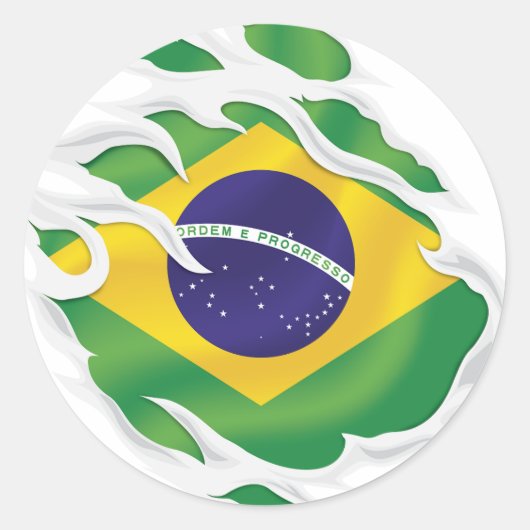 ブラジル国旗 ラウンドシール (正面)