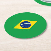 ブラジル国旗 ラウンドペーパーコースター (アングル)