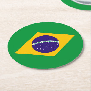 ブラジル国旗 ラウンドペーパーコースター