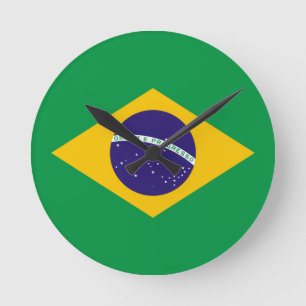 ブラジル国旗 ラウンド壁時計