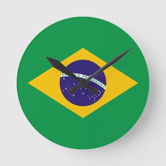ブラジル国旗 ラウンド壁時計 (正面)