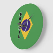 ブラジル国旗 ラージ壁時計 (傾斜)