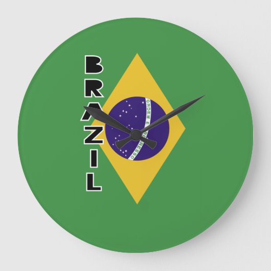 ブラジル国旗 ラージ壁時計 (正面)