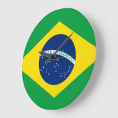 ブラジル国旗 ラージ壁時計 (傾斜)
