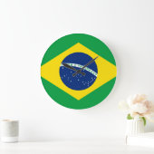 ブラジル国旗 ラージ壁時計 (ホーム)