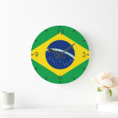 ブラジル国旗 ラージ壁時計 (ホーム)