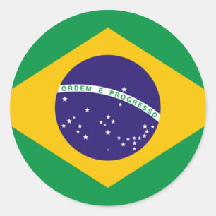 ブラジル国旗、世界の国旗 ラウンドシール