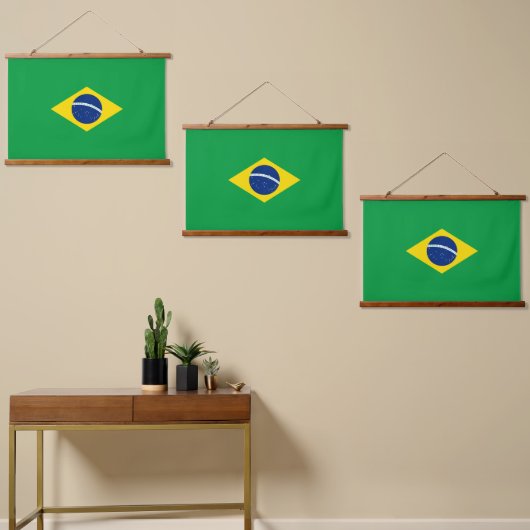 ブラジル国旗 吊り下げ型タペストリー (非対称)
