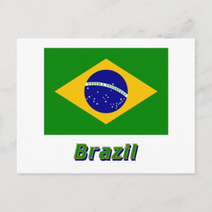 ブラジル国旗（名前付き） ポストカード