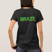 ブラジル国旗、国ユニーク地図ブラジル国旗 Tシャツ (裏面)