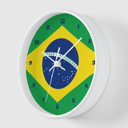 ブラジル国旗 壁時計 (傾斜)