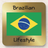 ブラジル国旗+文字コースター コースター (正面)