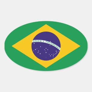 ブラジル国旗 楕円形シール