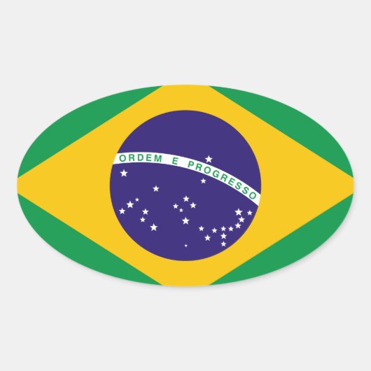 ブラジル国旗 楕円形シール (正面)
