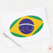 ブラジル国旗 楕円形シール (封筒)