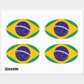 ブラジル国旗 楕円形シール (シート)