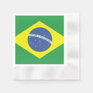 ブラジル国旗 縁ありカクテルナプキン