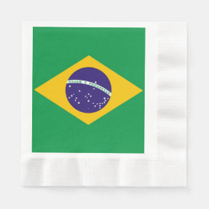 ブラジル国旗 縁ありランチョンナプキン