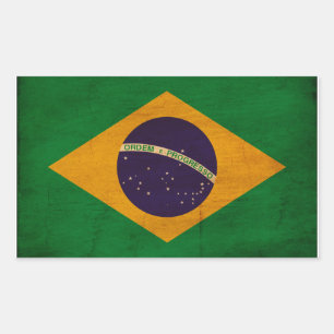 ブラジル国旗 長方形シール