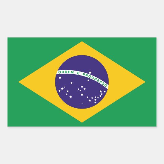 ブラジル国旗 長方形シール (正面)