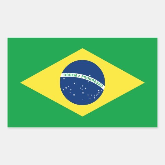 ブラジル国旗 長方形シール (正面)