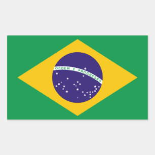ブラジル国旗 長方形シール