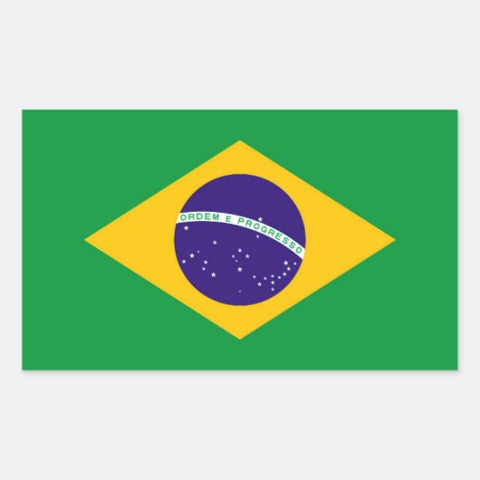 ブラジル国旗 長方形シール (正面)