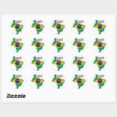ブラジル国旗Tシャツ等 ラウンドシール (シート)