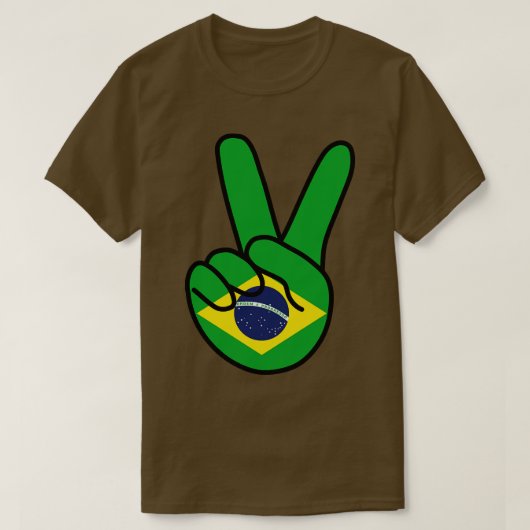 ブラジル国旗V記号 Tシャツ (デザイン正面)