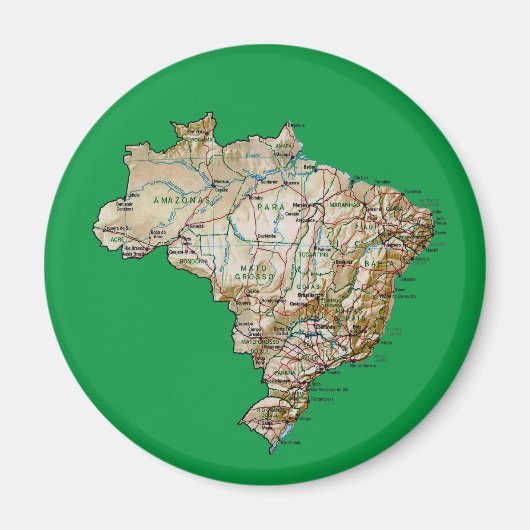 ブラジル地図マグネット マグネット (正面)