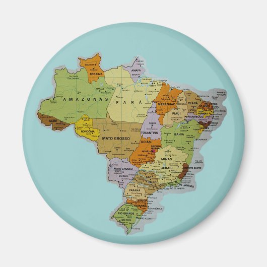 ブラジル地図冷蔵庫用マグネット マグネット (正面)
