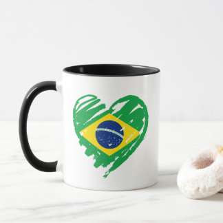 ブラジル大好き – ブラジル国旗のハート マグカップ