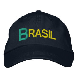 ブラジル大文字刺繍野球帽 刺繍入りキャップ