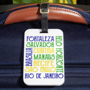 ブラジル市名ブラジル国旗のポスター ラゲッジタグ