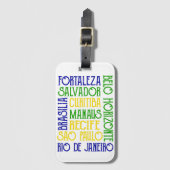 ブラジル市名ブラジル国旗のポスター ラゲッジタグ (正面縦)