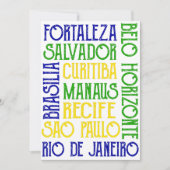 ブラジル市名ブラジル国旗の招待状カード 招待状 (正面)