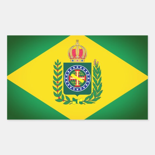 ブラジル帝国国旗 長方形シール (正面)
