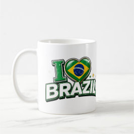 ブラジル愛を叫ぶサッカーファンマグカップ | ブラジル人 コーヒーマグカップ