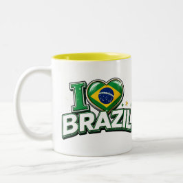 ブラジル愛を叫ぶサッカーファンマグカップ | ブラジル人 ツートーンマグカップ