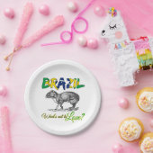 ブラジル愛ブラジル – 愛国的な贈り物 ペーパープレート (パーティー)
